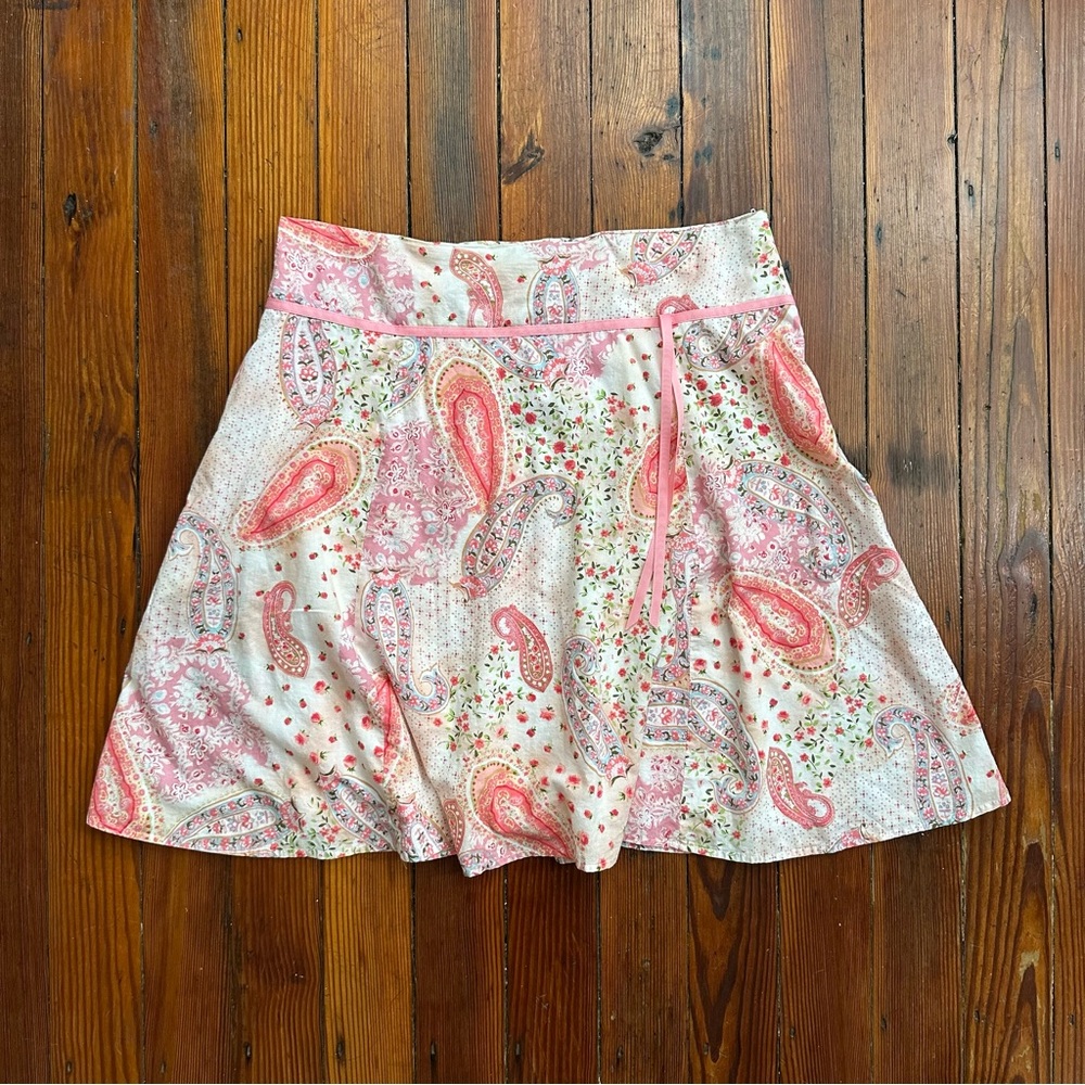 Vintage 2000s Time and a Half tiny flowers & big paisley pastel print skirt 3x